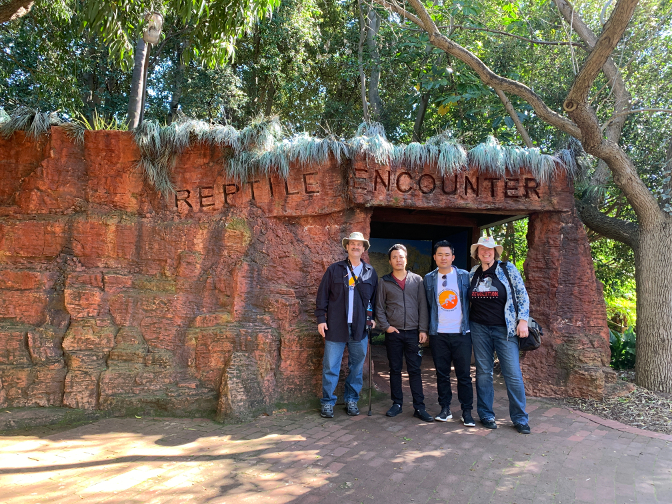 Craig, Nim, Sonam Tshering and Steph outside the Reptile house