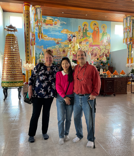 Steph, Sonam, and Craig at Pho Quang Pagoda