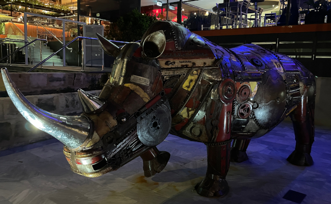 Jordan Sprigg's Rhino Statue at the South Perth Esplanade