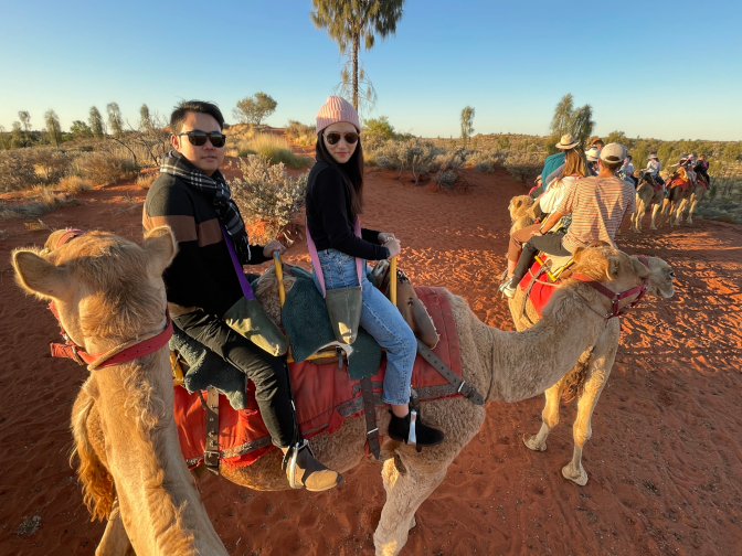 The Sonams riding Jed