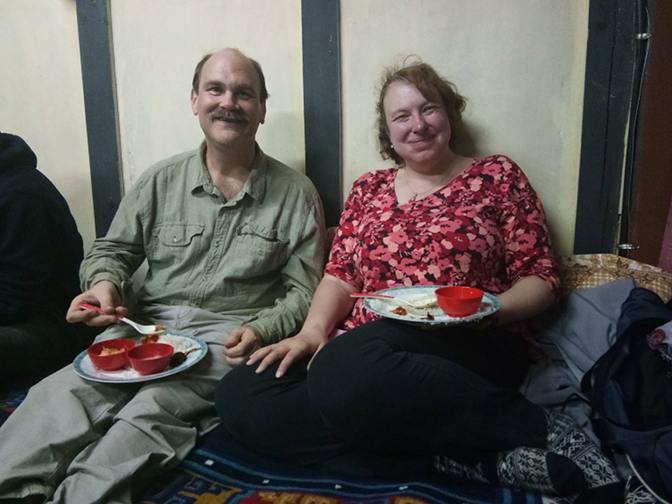 Enjoying our dinner Enjoying our dinner