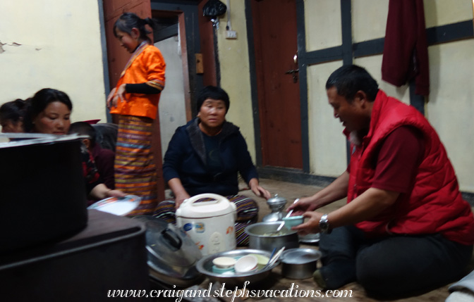 Ama and Apa serving food Ama and Apa serving food