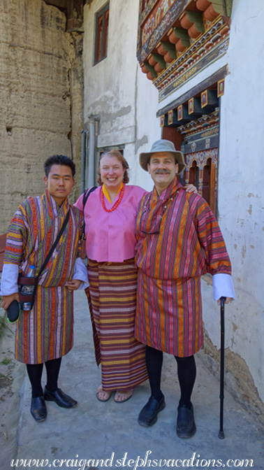 Sonam, Steph, and Craig in traditional dress Sonam, Steph, and Craig in traditional dress
