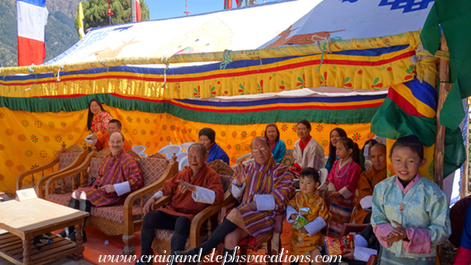 Spectators watching the tsechu Spectators watching the tsechu