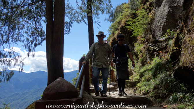 Descending the steps