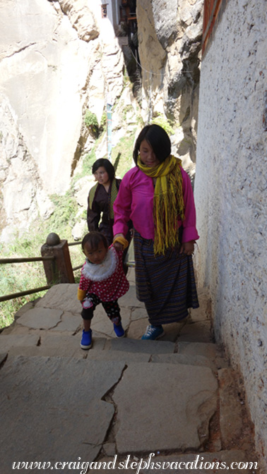 A toddler climbs the steps while I take a lunch break