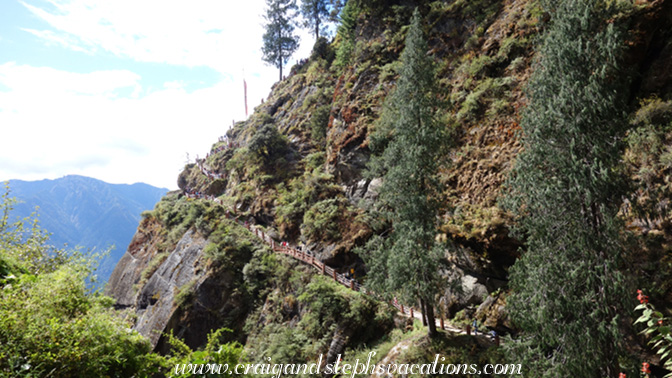 Steps on the opposite side of the ravine from the Tiger's Nest