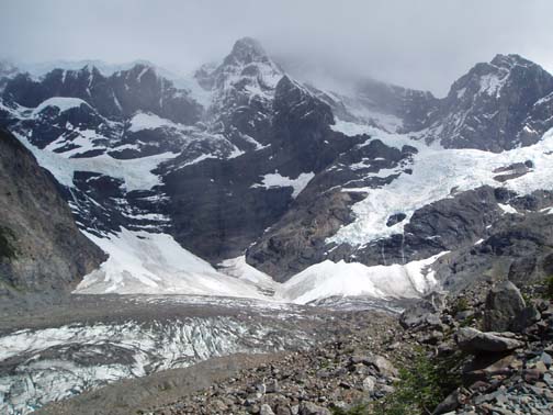 Glaciers in the valley Glaciers in the valley