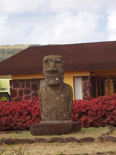 Moai replica, Easter Island airport Moai replica, Easter Island airport