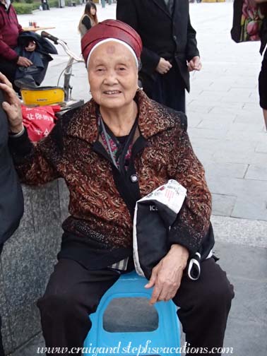 Friendly elderly woman