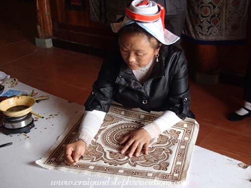 Wax-resist batik artisan