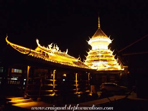 Drum tower and wind and rain bridge near the hotel Drum tower and wind and rain bridge near the hotel