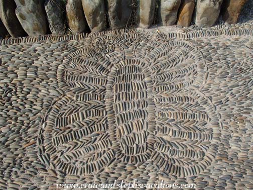 Walkways made out of perpendicular stones Walkways made out of perpendicular stones