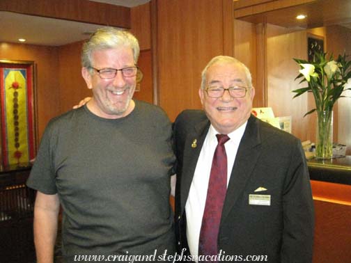 The ship's chef with cruise Director Dick Carpentier The ship's chef with cruise Director Dick Carpentier