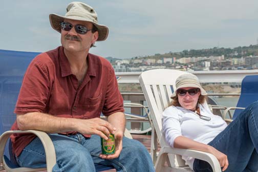 Baking in the sun on the observation deck (Photo courtesy of Birgit Kolboe) Baking in the sun on the observation deck (Photo courtesy of Birgit Kolboe)