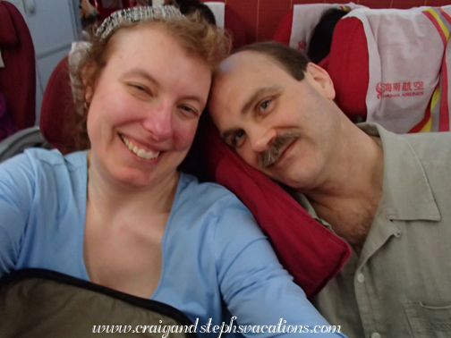 Settled in for the long flight