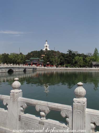 The White Pagoda sits atop Jade Flower Island on Taiye Lake, Beihai Park