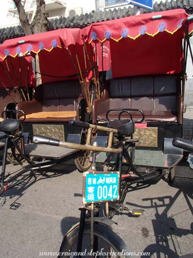 Our rickshaw from our last visit sits idle outside the hutong tour office