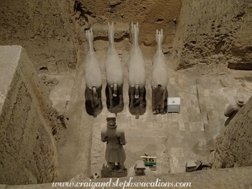 Terra cotta charioteer and horses, Pit #3 Terra cotta charioteer and horses, Pit #3