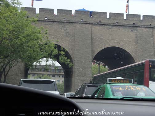 Passing through the Xi'an City Wall Passing through the Xi'an City Wall