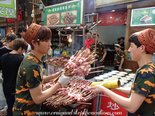 Shish kebab in the Muslim Quarter