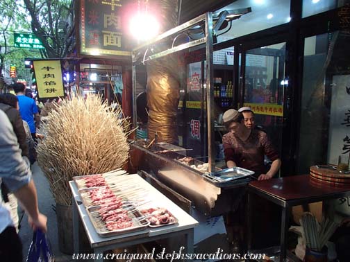 A bouquet of wooden sticks waiting to hold shish kebabs