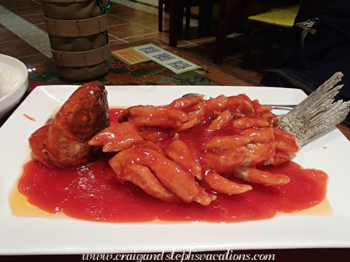 Sweet and sour carp at the Tibetan restaurant