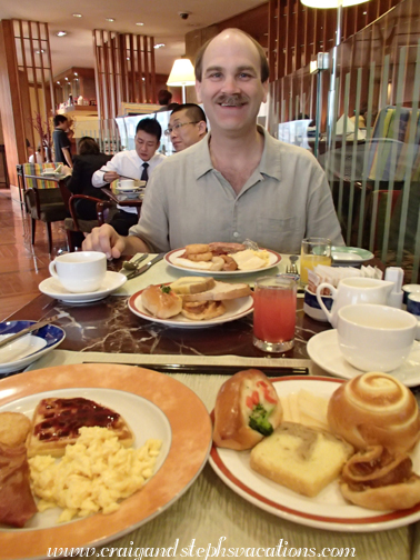 Craig enjoys a delicious breakfast at the Chonqing Hilton