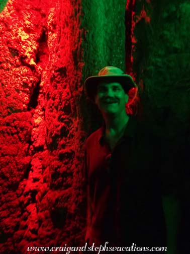 Craig in the festively lit caves behind Huangguoshu Falls Craig in the festively lit caves behind Huangguoshu Falls