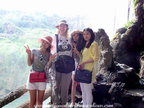 Steph's new friends at Huangguoshu Falls Steph's new friends at Huangguoshu Falls
