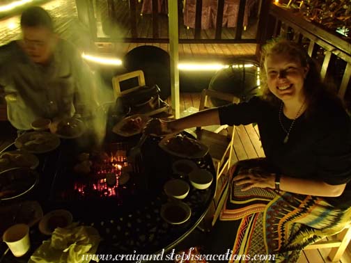 Steph grilling up some delicious food