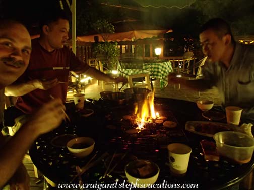 Enjoying our barbecue Enjoying our barbecue