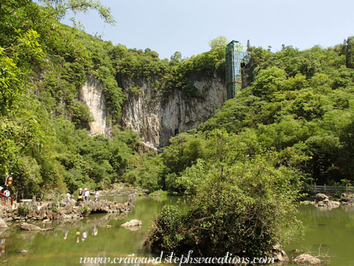 Glass elevator at Longgong Scenic Area Glass elevator at Longgong Scenic Area