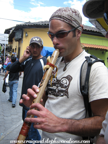 Felipe tries out the musical instruments Felipe tries out the musical instruments