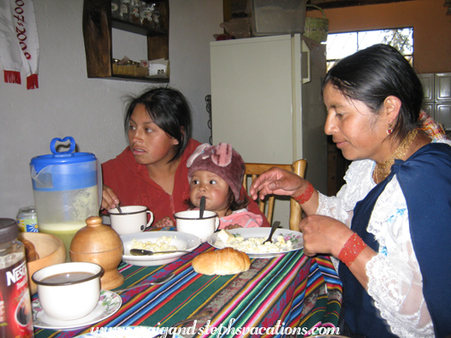 Aida, Sisa, and Rosa at breakfast Aida, Sisa, and Rosa at breakfast