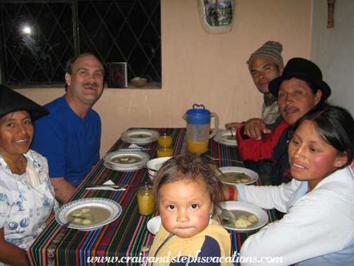 Dinner: Rosa, Craig, Felipe, Antonio, Aida, Sisa