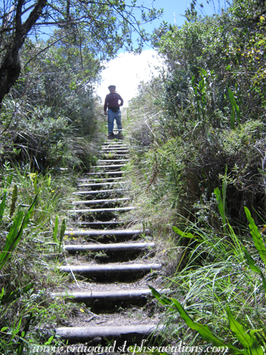 Craig hiking at Lago Cuicocha Craig hiking at Lago Cuicocha