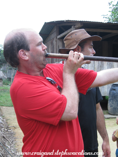 Craig shoots a blow dart