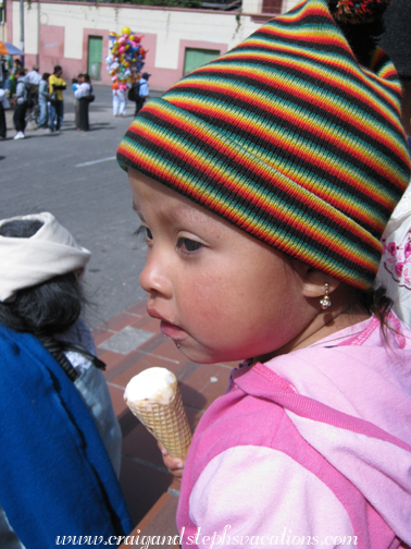 Sisa enjoys an ice cream cone