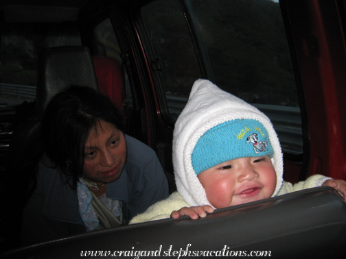 Aida and Yupanqui on the ride to the airport