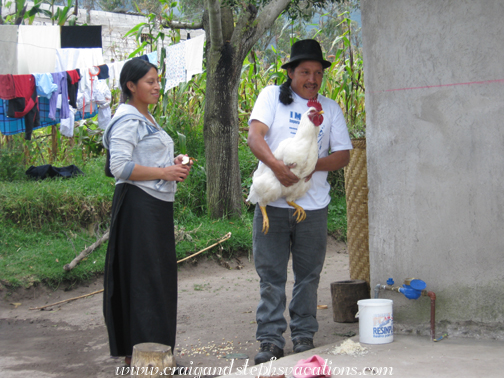 Aida, Antonio, and the rooster