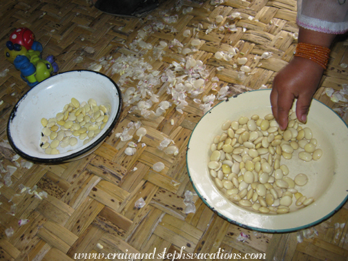 Peeling beans