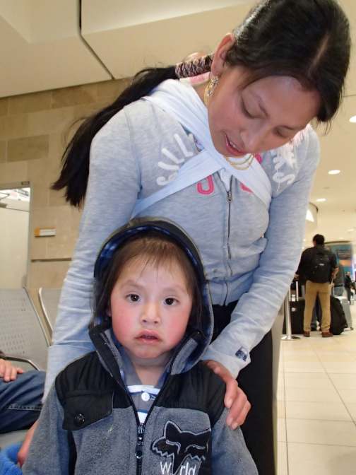 Aida and Yupanqui at the airport
