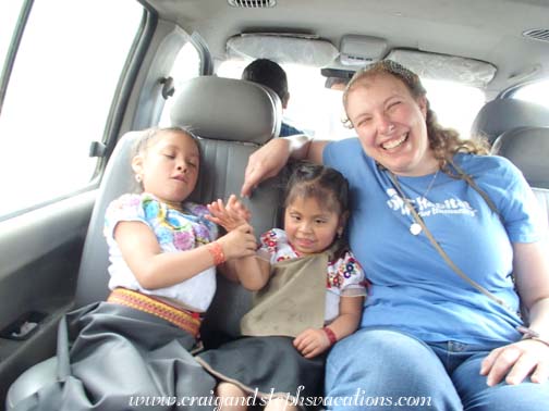 Sisa, Tayanta, and Steph on the ride to Morochos