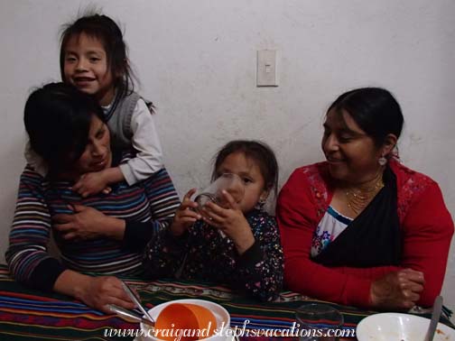 A dinner filled with laughter: Yupanqui, Aida, Sisa, and Rosa A dinner filled with laughter: Yupanqui, Aida, Sisa, and Rosa