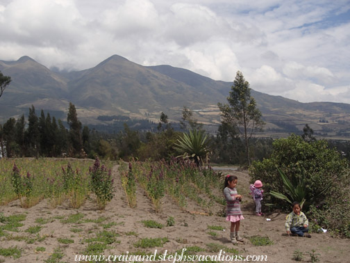 The kids at the family farmland