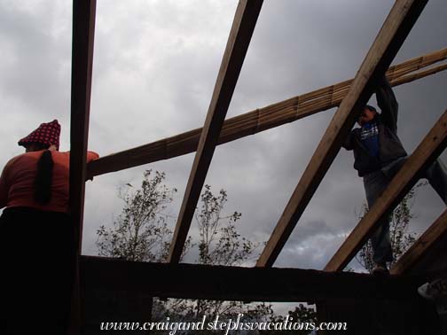Rosa helps with the bamboo ceilings Rosa helps with the bamboo ceilings