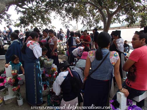 Kichwa families gather in the indigenous cemetery Kichwa families gather in the indigenous cemetery