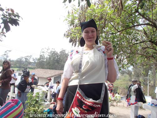 Steph enjoys some bread Steph enjoys some bread