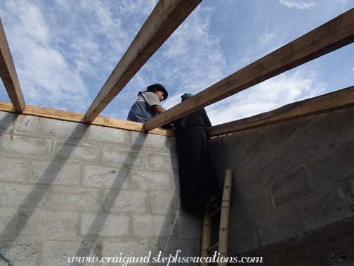 Antonio works on the roof Antonio works on the roof